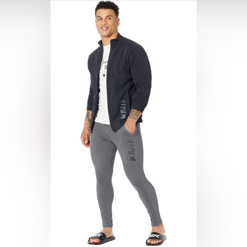 NWT UFC Men's Jacket Black Full Zip Cotton Comfort Style Ultimate fighter - Picture 2 of 5